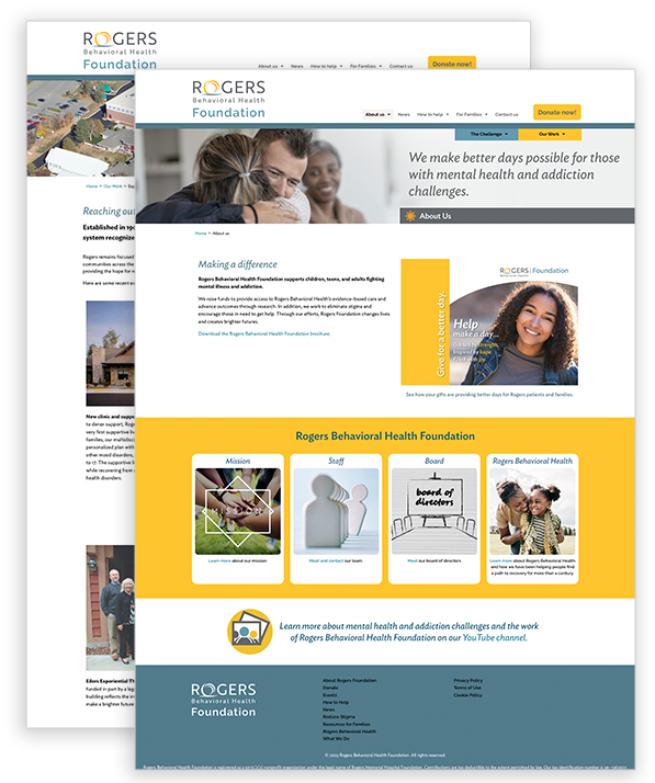 Rogers Behavioral Health Foundation interior pages