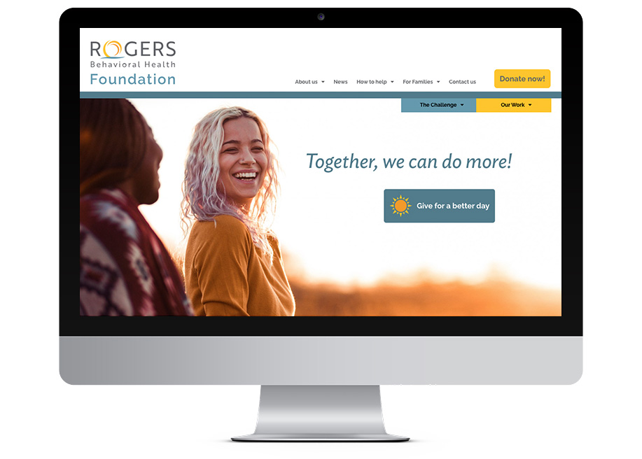 Rogers Behavioral Health Foundation website on desktop