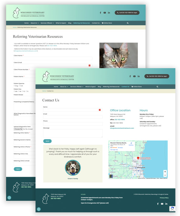 Wisconsin Veterinary – Neurology & Surgical Center Site Pages