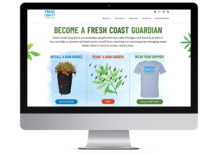 Fresh Coast Guardians - home website design